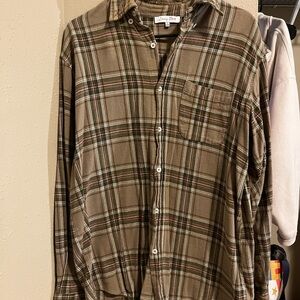 Emory Park Brown Plaid Shirt